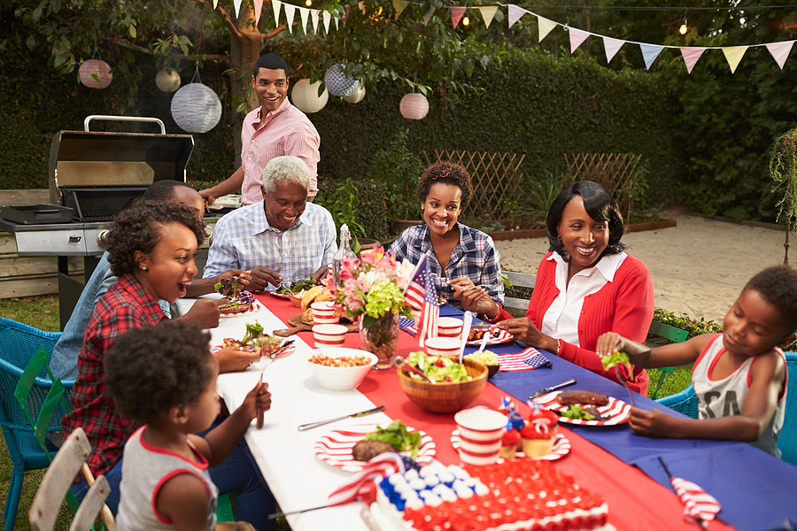 4th of july family dinner with grandpa