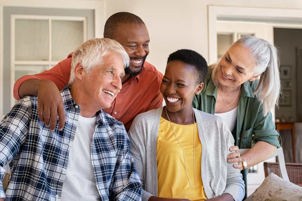 A group of seniors laughing and smiling